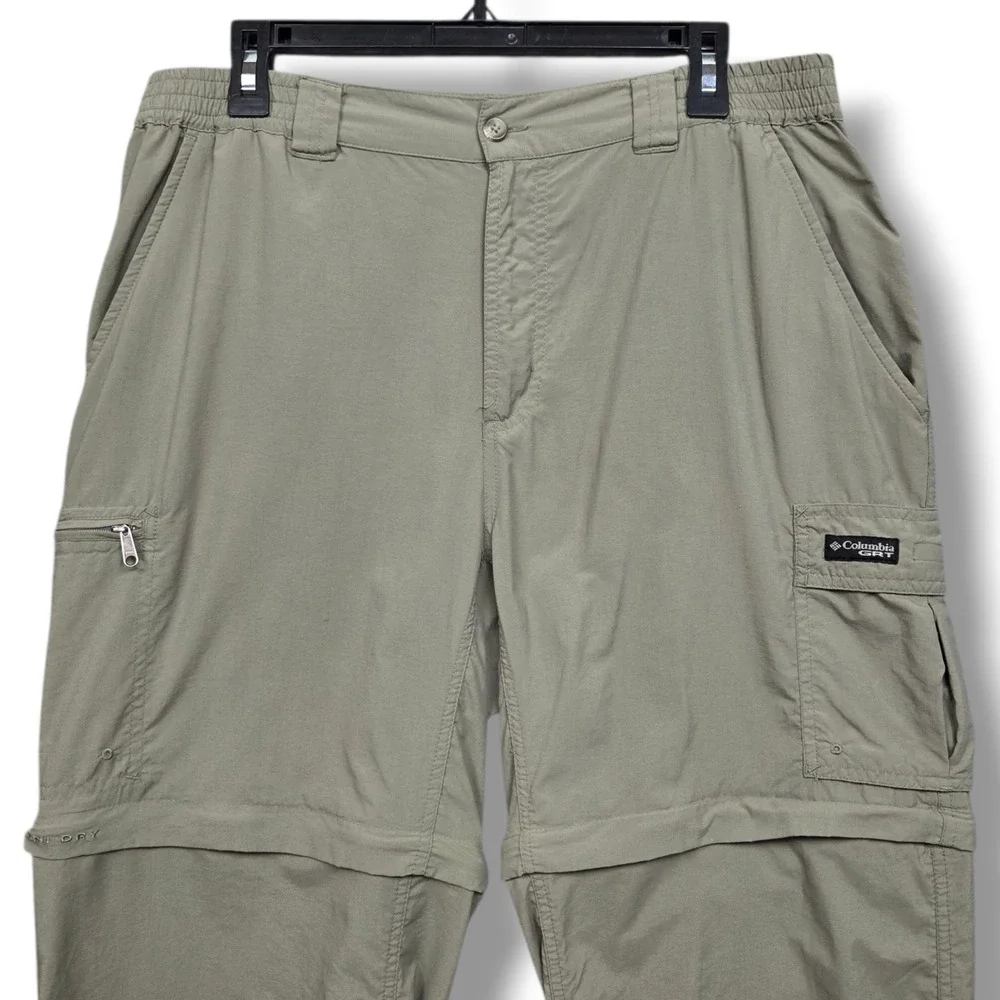 Columbia Challenger Utility‎ Convertible Pants Mens Medium Green Ripstop GRT